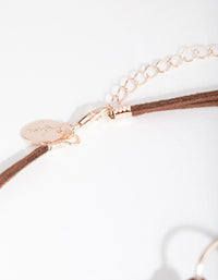 Rose Gold Mini Bullring PU Choker Necklace - link has visual effect only