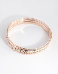 Rose Gold Mix Texture 4-Pack Bangle Bracelets - link has visual effect only