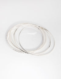 Silver Mix Texture 4-Pack Bangle Bracelets - link has visual effect only