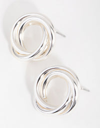 Silver Interloped Stud Earrings - link has visual effect only