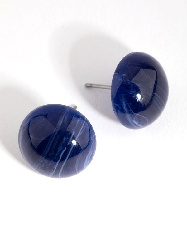 Plastic Small Swirl Dome Stud Earrings