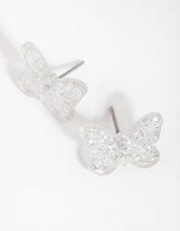 Plastic Glitter Butterfly Stud Earrings - link has visual effect only