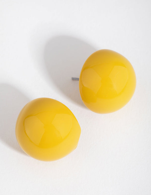 Plastic Large Dome Stud Earrings