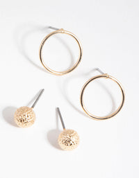 Gold Open Disc 2-Pack Stud Earring - link has visual effect only