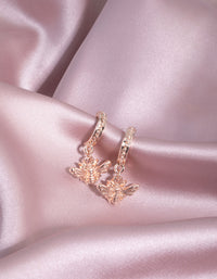 Rose Gold Mini Bee Huggie Earrings - link has visual effect only