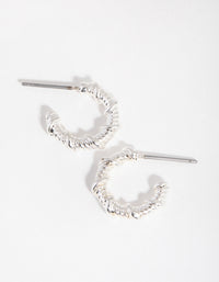 Silver Nautical Rope Huggie Earrings - link has visual effect only
