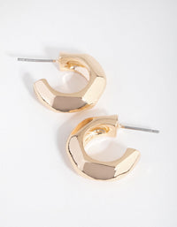 Gold Chunky Edge Huggie Earrings - link has visual effect only