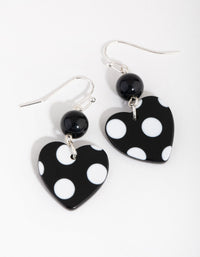 Acrylic Polka Dot Heart Earrings - link has visual effect only
