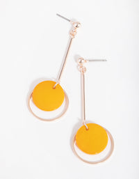 Rose Gold Faux Shell Open Hoop Disc Earrings - link has visual effect only