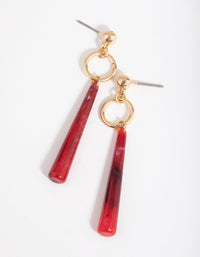 Gold Open Disc Cylinder Drop Earrings - link has visual effect only
