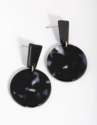 Black Mixed Shape Acrylic Drop Earrings - link has visual effect only