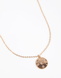 Gold Celestial Diamante Disc Necklace - link has visual effect only