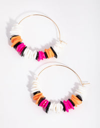 Gold Shell Chips Hoop Earrings - link has visual effect only
