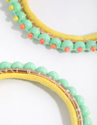 Beaded Classic Bead Hoop Earrings - link has visual effect only