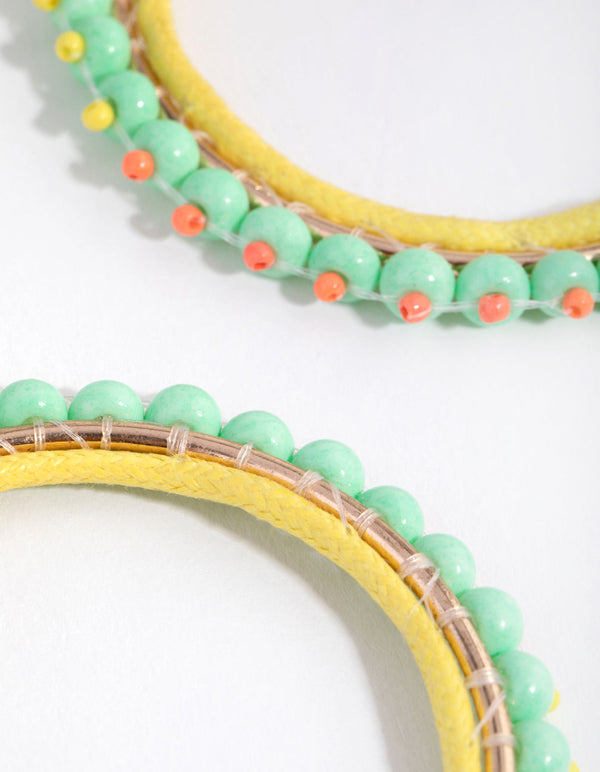 Beaded Classic Bead Hoop Earrings