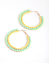 Beaded Classic Bead Hoop Earrings - link has visual effect only