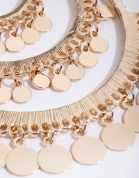 Gold Metal Tassel Circle Drop Earrings - link has visual effect only