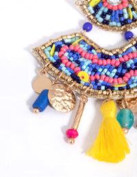 Beaded Colourful Tassel Drop Earrings - link has visual effect only