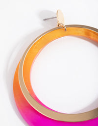 Gold Two Tone Shell Drop Earrings - link has visual effect only