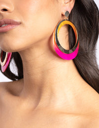 Gold Two Tone Shell Drop Earrings - link has visual effect only
