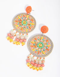 Large Beaded Circle Tassel Earrings - link has visual effect only