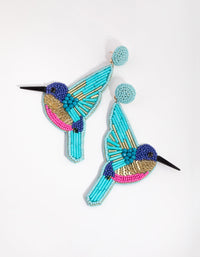 Beaded Sequin Bird Drop Earrings - link has visual effect only