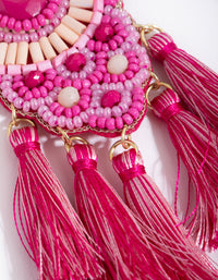 Bead Flat Circle Dip Earrings - link has visual effect only