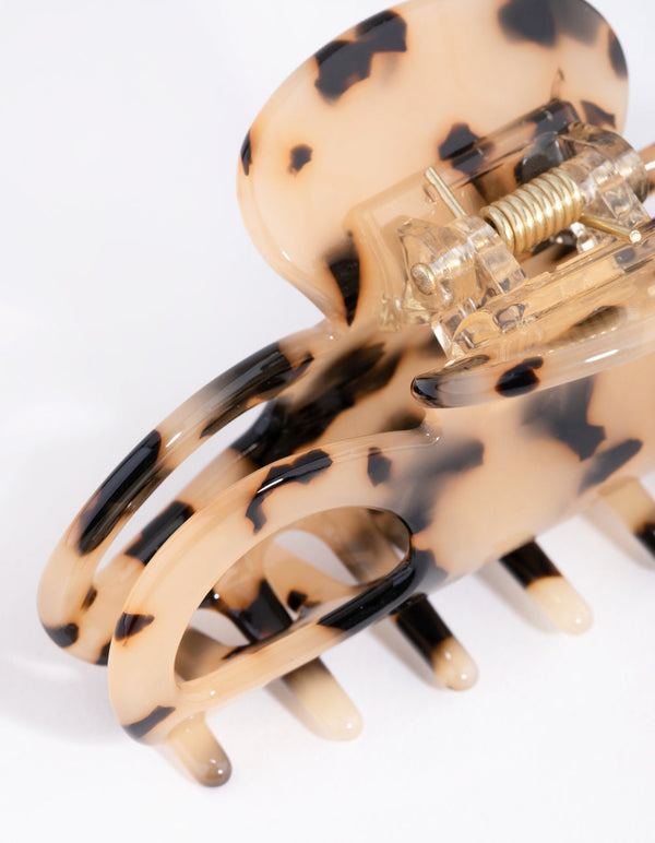 Cream Tortoiseshell Bow Claw