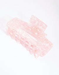 Rectangular Marbled Pink Acrylic Claw - link has visual effect only