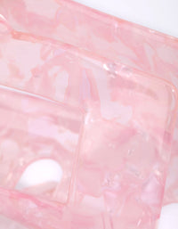 Rectangular Marbled Pink Acrylic Claw - link has visual effect only