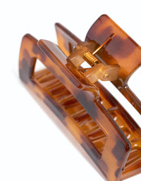 Brown Plastic Rectangle Outline Claw - link has visual effect only