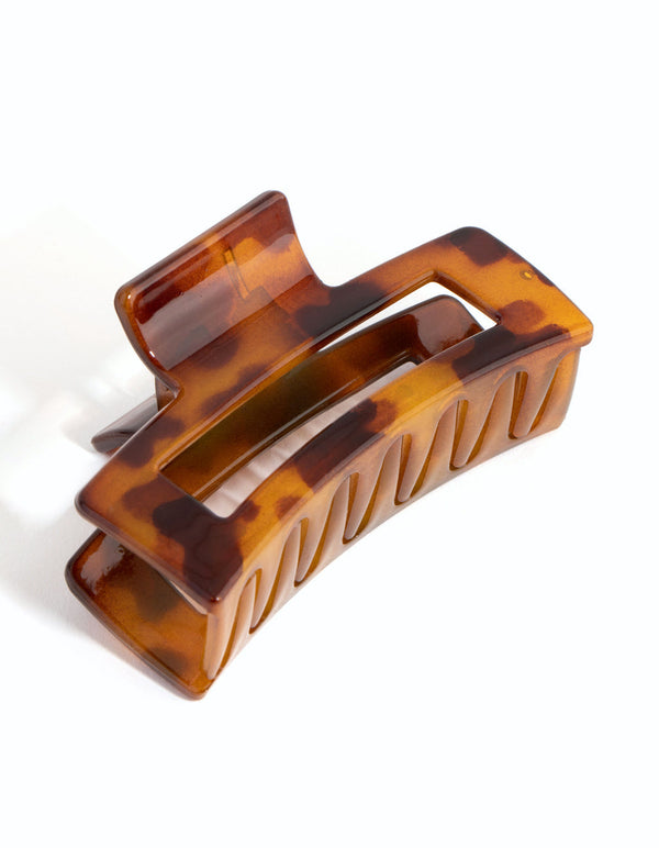 Brown Plastic Rectangle Outline Claw