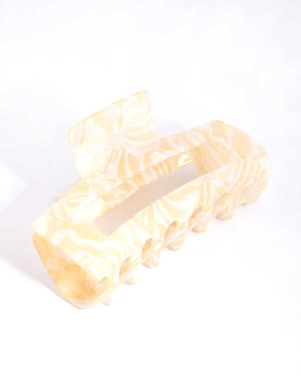 Rectangular Cream Acrylic Claw