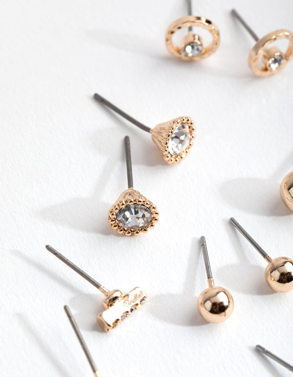 Gold Mini Hoop and Stud 8-Pack Earring