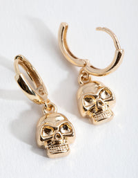 Gold Skull Huggie Earrings - link has visual effect only