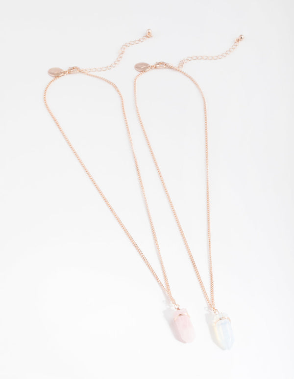 Mixed Metal 2-Pack Wrapped Shard Necklaces