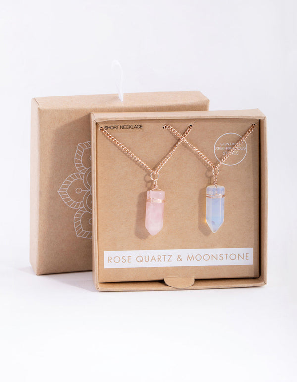Mixed Metal 2-Pack Wrapped Shard Necklaces