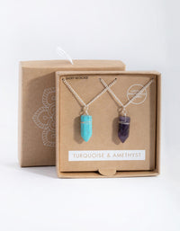 Mixed Metal 2-Pack Silver Wrapped Shard Necklace - link has visual effect only