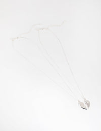 Silver Diamante Half Heart Necklace Pack - link has visual effect only