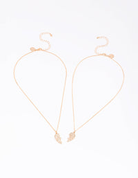 Gold Diamante Heart Necklace Set - link has visual effect only