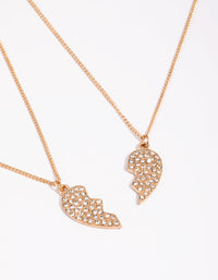 Gold Diamante Heart Necklace Set - link has visual effect only