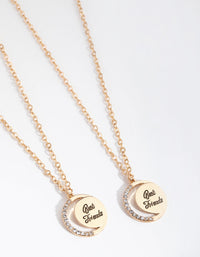 Gold Best Friend Crescent Moon 2-Pack Necklaces - link has visual effect only