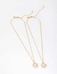 Gold Best Friend Crescent Moon 2-Pack Necklaces - link has visual effect only