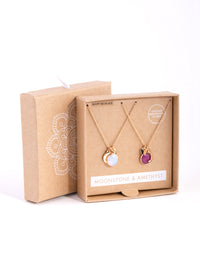 Gold and Purple Semi-Precious Star 2-Pack Necklaces - link has visual effect only