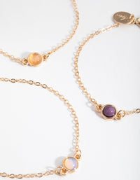 Gold Stone 3-Pack Bracelet and Anklet Set - link has visual effect only