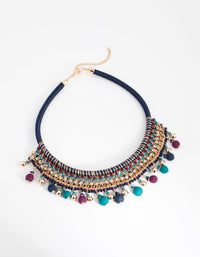 Gold Threadwrap Bead Statement Necklace - link has visual effect only