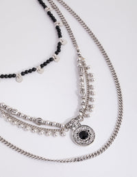 Antique Silver Multi Row Tassel Choker Necklace - link has visual effect only