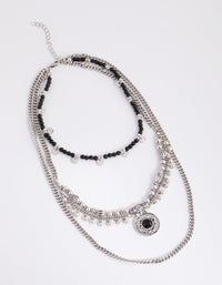 Antique Silver Multi Row Tassel Choker Necklace - link has visual effect only