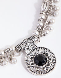 Antique Silver Multi Row Tassel Choker Necklace - link has visual effect only