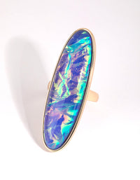 Gold Long Oval Ring - link has visual effect only